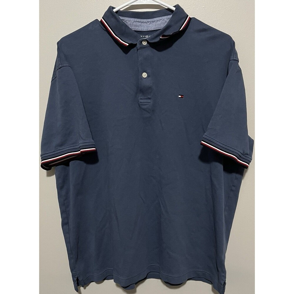 Tommy Hilfiger Polo Shirt Men’s XL Light Heather Blue Regular Fit